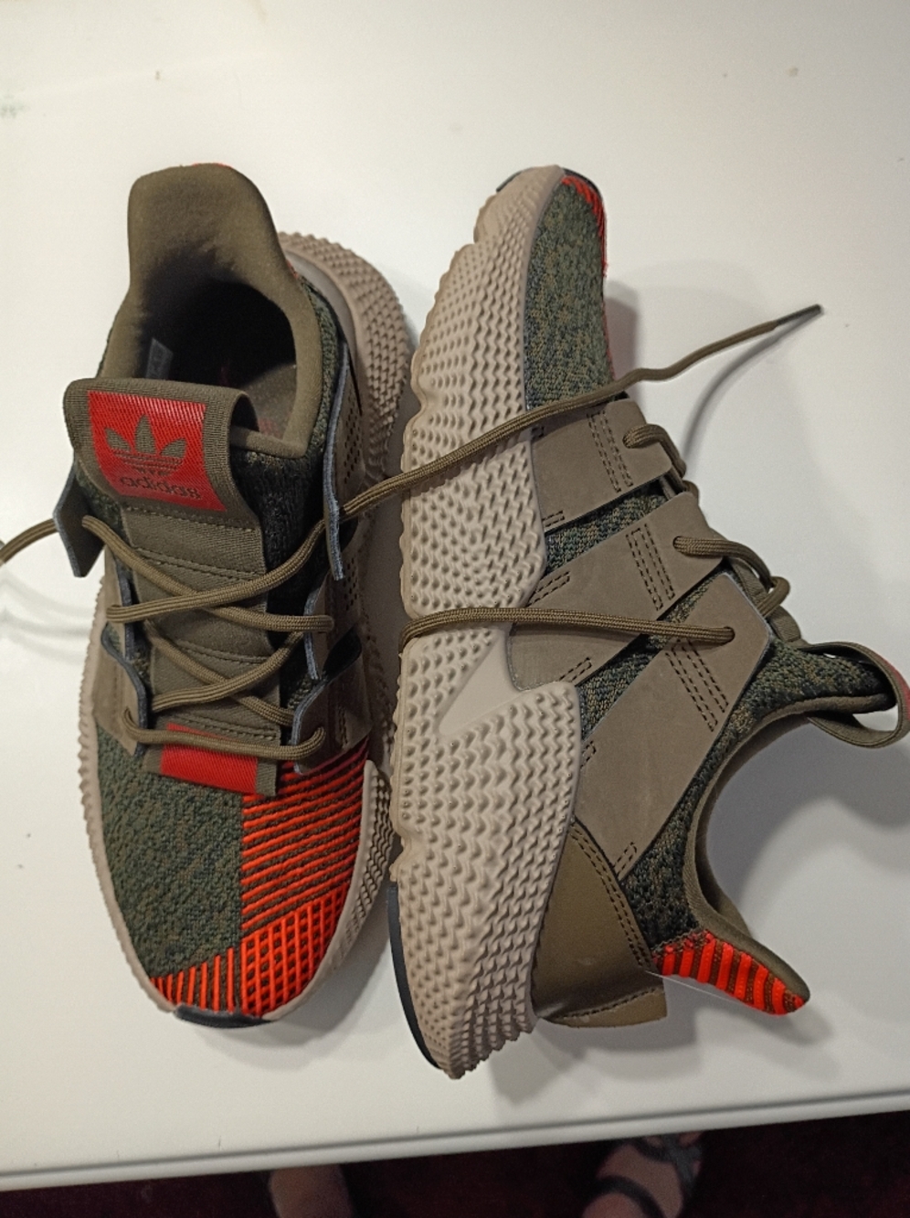 Adidas Men's Olive Green and Orange Prophere Sneaker